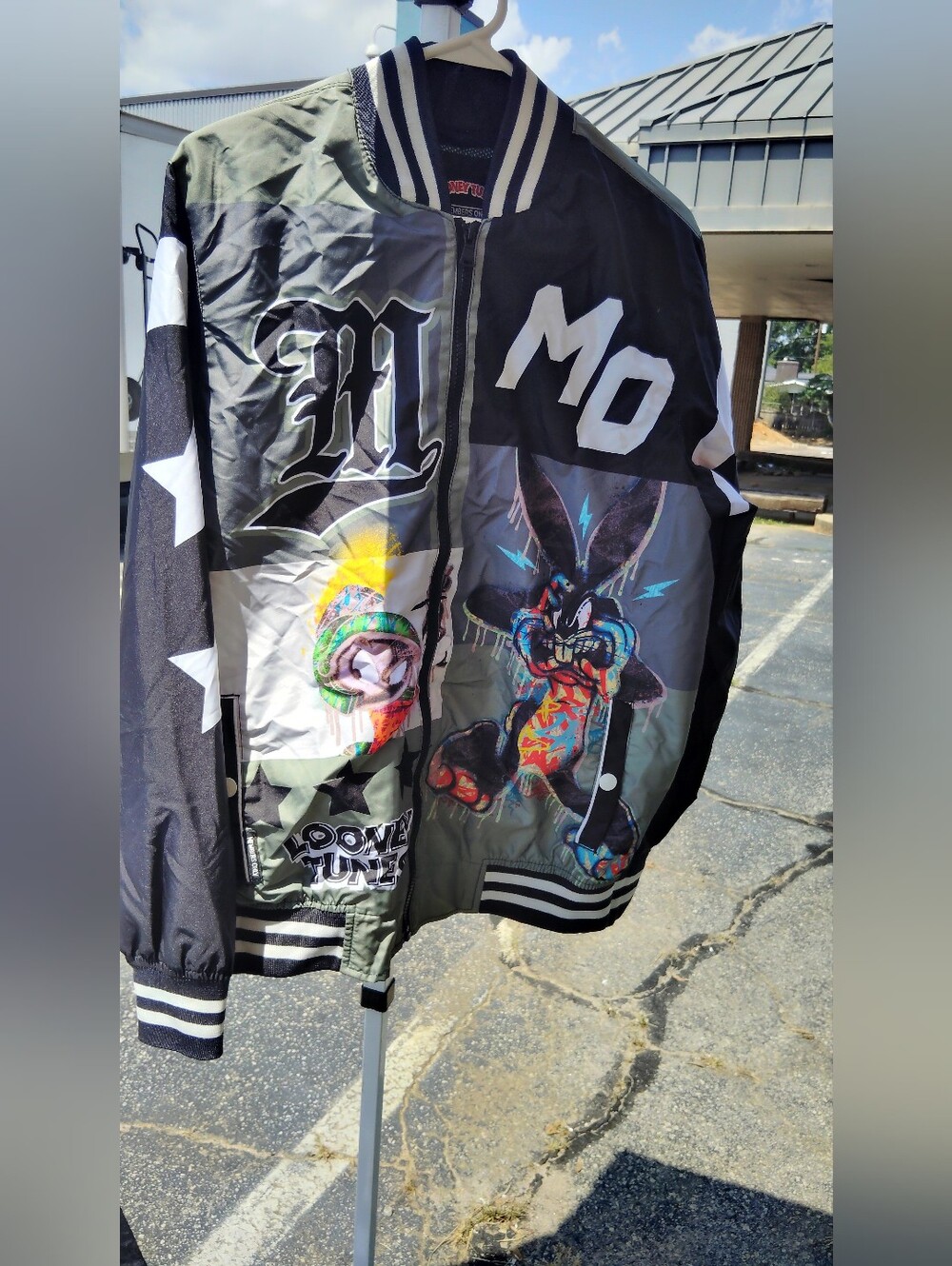 Warner Bros. Multicolor Looney Tunes Graphic Bomber Jacket - Black/Gray